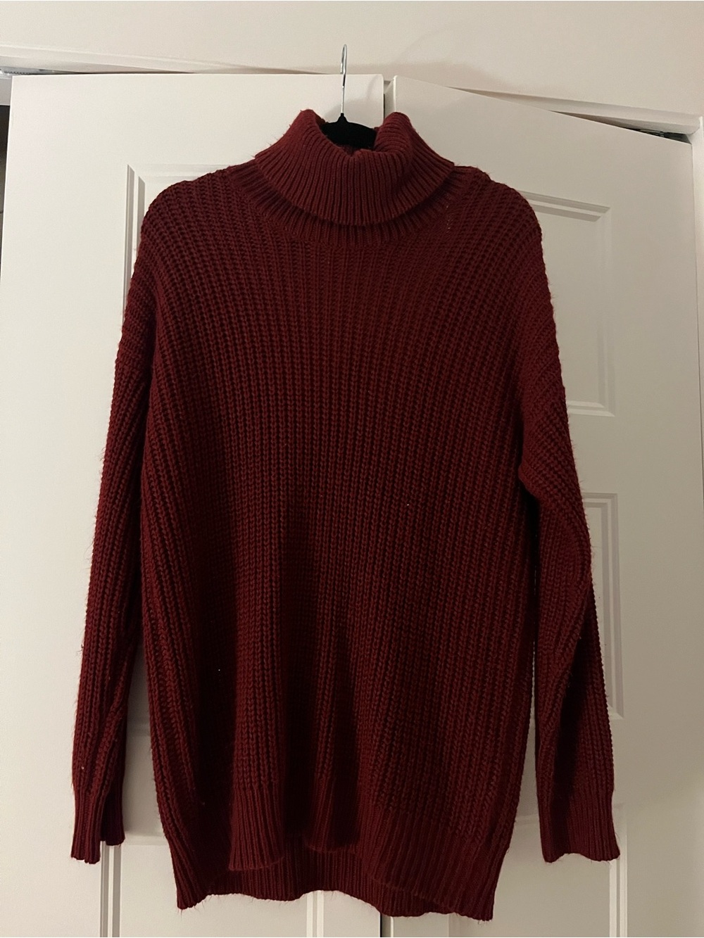 Cotton Candy Burgundy Red Turtleneck Sweater